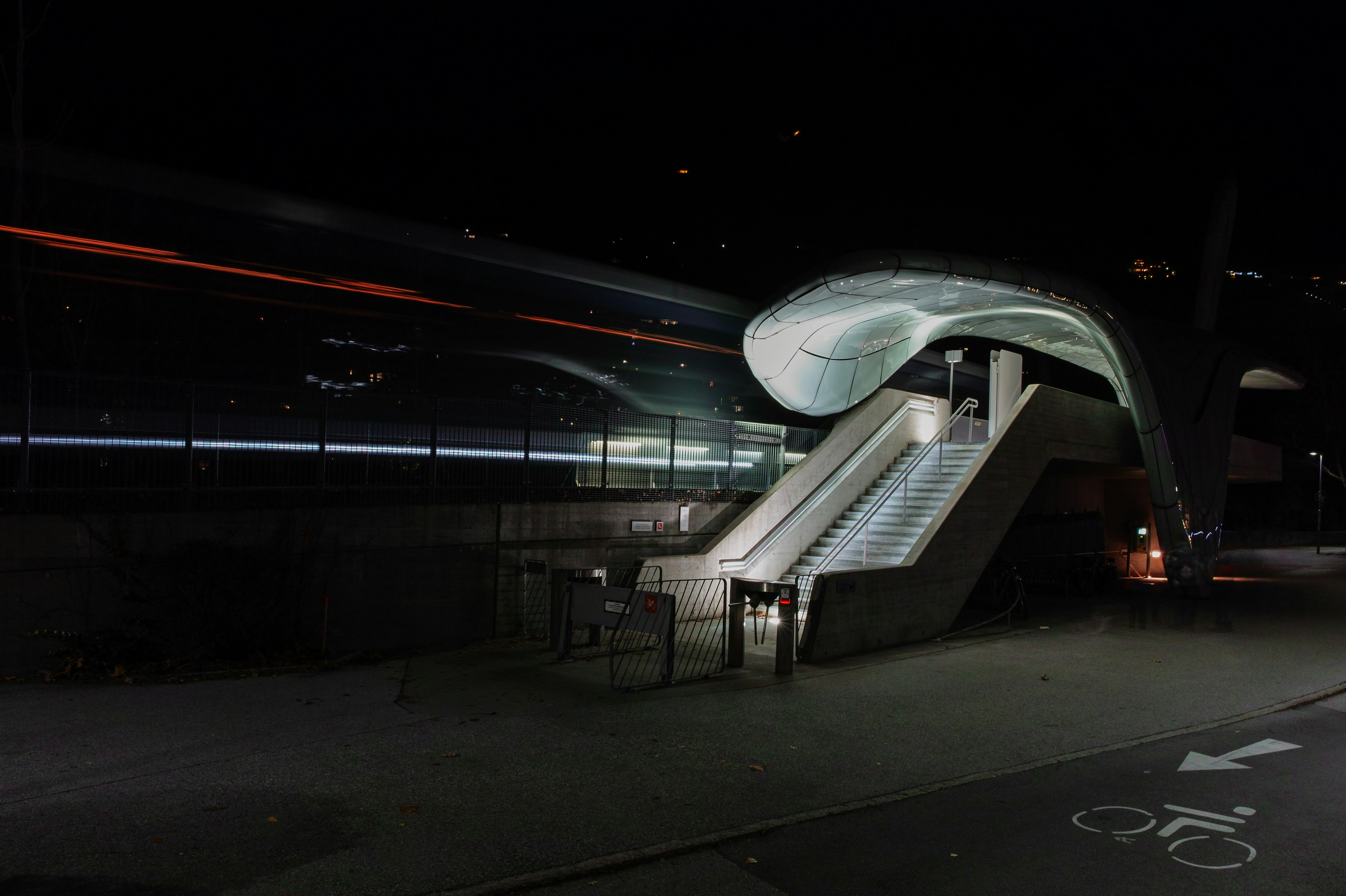 white escalator